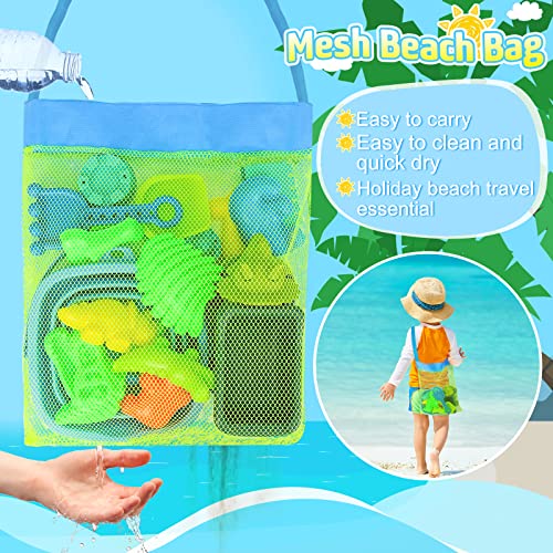 FUSPWEAO Beach Toys with Dump Truck, Collapsible Bucket for Kids Ages 3-12 | Dinosaur Sand Play Set with Sand Molds, Travel Mesh Bag for Sandbox, Backyard, Summer Beach Games, Multi-Scene Outdoor Fun