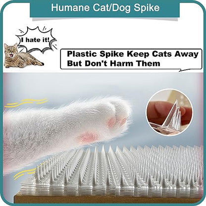 14 Pack Cat Deterrent Outdoor/Indoor Scat Mat, Pet Deterrent Training Mats, Keep Cats/Dogs Away Plastic Mats with Spikes, 23 Sq.ft, 16 x 13 Inches - size: 14 Mats