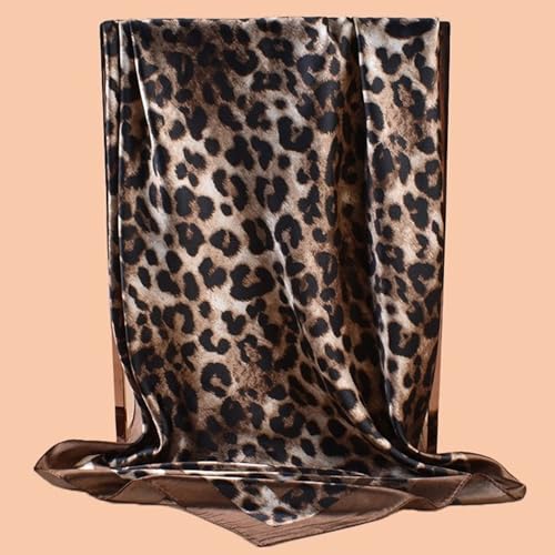 Head Scarf Hair Neck Scarves for Women Purse Bag Scarfs for Handbag Silky Satin Square Headscarf Fashion Hair Bandanas - color: Brown