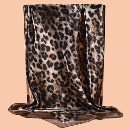 Head Scarf Hair Neck Scarves for Women Purse Bag Scarfs for Handbag Silky Satin Square Headscarf Fashion Hair Bandanas - color: Brown