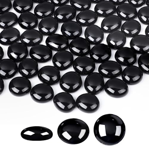 Suream Black Glass Marbles for Vase, 1LB Flat Glass Beads, Decorative Pebbles for Fish Tank, Plants, Flower Pots, Fountains, Crafts, Aquarium Rocks and Home Decor - color: Black, size: 1LB