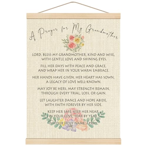 Boat Wades Christian A Prayer for My Grandmother Wall Art Poster Hanger Frame, Grandma Gifts from Grandkids, Inspirational Grandmother Prayer Wall Decor for Living Room Home, 12x16 Inch - color: Grandmother
