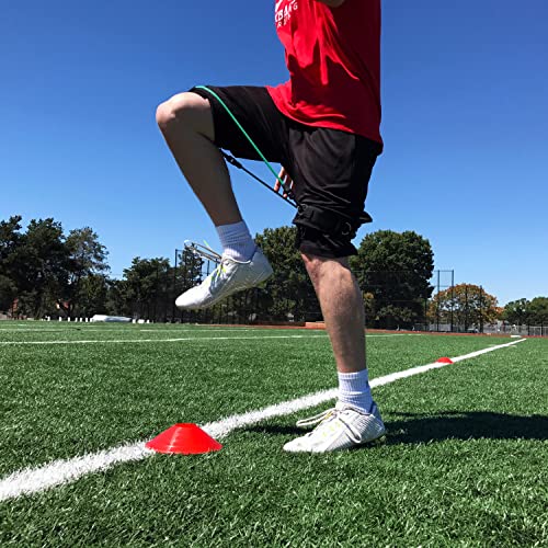 Kbands | Speed and Strength Leg Resistance Bands | Includes Speed 101 and Agility FX Digital Training Programs - Sizes for Youth, Intermediate, and Advanced Athletes - color: Yellow, Teal, Green, Grey