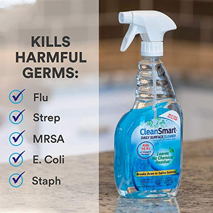 CleanSmart Daily Surface Cleaner and Pet-Safe Disinfectant, Kills 99.9% of Viruses, Bacteria, 23 ounce Bottle (Pack of 2) - size: 23 Fl Oz (Pack of 2)