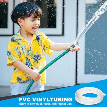 PATIKIL 1pcs Plastic Tubing, 16mm x 19mm x 5M Vinyl Tubing Clear Tube with Hose Clamps, Soft Hose Line Pipe for Multipurpose Industrial Vinyl Aquarium - size: 16mm x 19mm x 5M