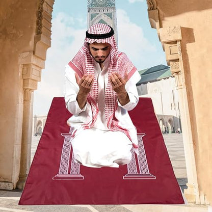 Portable Muslims Prayer Rugs Pilgrimages Prayer Mat Soft Worship Kneel Floor Carpet Travel Islamic Prayings Blanket
