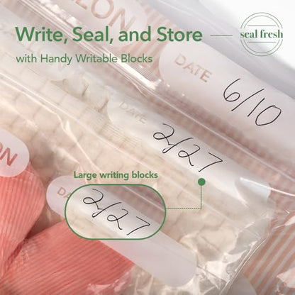Seal Fresh 5 Gallon Large Plastic Storage Bags – 18" x 24" (60 Count) – Reusable XXL Extra Large Clear Jumbo Zip Bags with Sealable Zipper Top For Clothes, Travel, Moving - size: 5 Gallon - 60 Pack