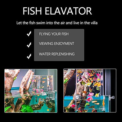 Negative Pressure Fish Tank - Clear Fish Elevator Water Auto-Refill Vacuum Suspended Fish Tank Water Level Maintenance, Increase Fish Activity Area, Aquarium Decoration