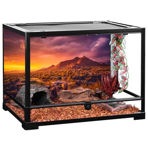 72x24 in Sun Desert Terrarium Backdrop Mountain Reptile Habitat Background | AWERT Oasis Gobi Mountain Desert Background, Vinyl - size: 72x24in/180x60cm