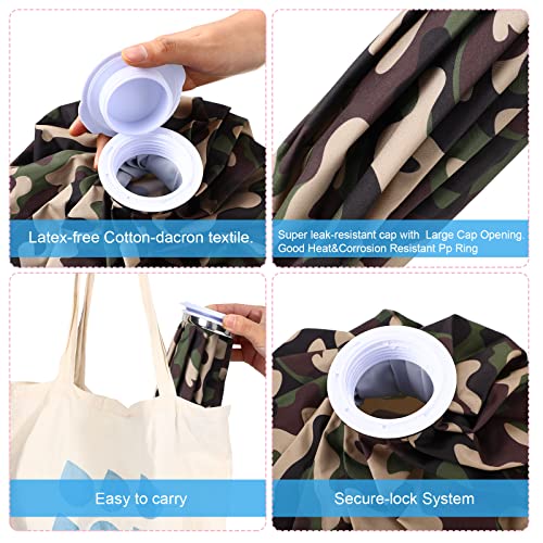 Nuanchu 3 Pieces Ice Bags for Injuries Reusable Ice Pack Hot Cold Water Bag 6, 9, 10 Inches Hot Cold Therapy and Pain Relief Pain Screw Top for Sports Knee Head Leg(Camouflage Style) - style: Camouflage Style