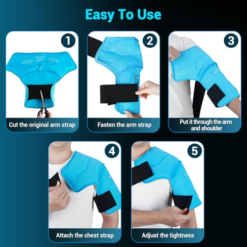 Comfytemp Shoulder Ice Pack Wrap for Injuries Reusable Gel, Physical Rotator Cuff Cold Therapy Arm Shoulder Sleeve for Pain Relief, Fracture, Arthritis, Surgery, Recovery (S/M) - style: 1 Gel Pack