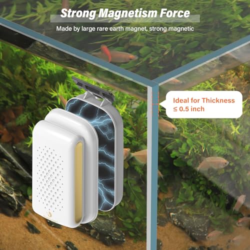 fishkeeper Magnetic Aquarium Fish Tank Glass Cleaner, Medium for 0.25-0.5in | Exquisite & Super Strong Magnetism, Double Side Floating Algae Scraper Cleaning Tools forAcrylic and Glass Tanks - size: M (for 0.25" - 0.5" glass)