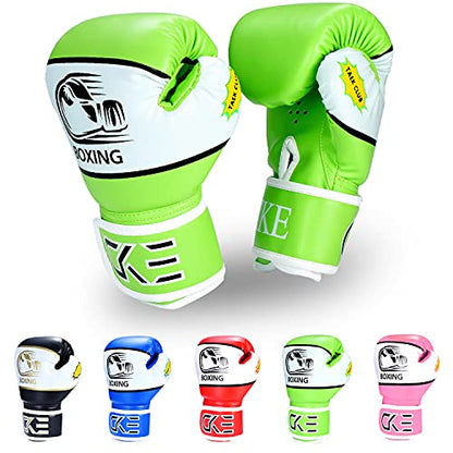CKE Boxing Gloves for Kids Ages 5-12, Beginner Punch Bag Training Gloves | Youth boxing gloves and kids boxing gloves for boys and girls, ideal for beginner practice, punching drills and training - color: GREEN