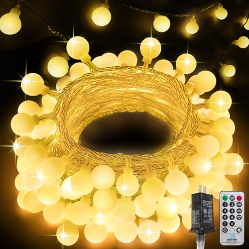 LORRYTE 108FT 300LED Globe String Lights Indoor, Classroom Lights - color: Warm White, size: 1 Pack(300 LED)