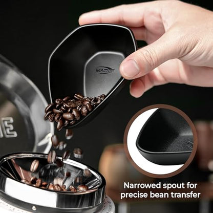 IKAPE Plastic Coffee Bean Dosing Cup and Spray Bottle Kit for Espresso, Coffee Bar Accessories for Reducing Coffee Power Static, Dosing Tray for Coffee or Tea, Sugar(Black)