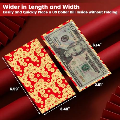Chinese New Year Red Packets 2026,36 Pcs Money Envelopes with 6 Classic Embossed Bronzing Foil Designs for Cash Gifts & Decorations (Classic) - style: Classic