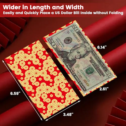 Chinese New Year Red Packets 2026,36 Pcs Money Envelopes with 6 Classic Embossed Bronzing Foil Designs for Cash Gifts & Decorations (Classic) - style: Classic