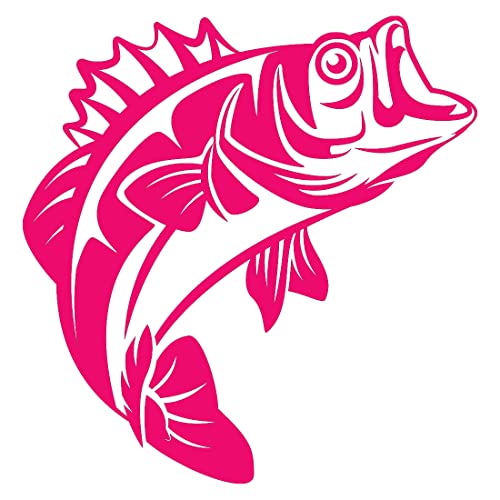 Bass Fishing Fish (Pink) (Set Of 2) Premium Waterproof Vinyl Decal Stickers For Laptop Phone Accessory Helmet Car Window Bumper Mug Tuber Cup Door Wall Decoration - color: Pink, size: 5.6 inches x 5.8 inches