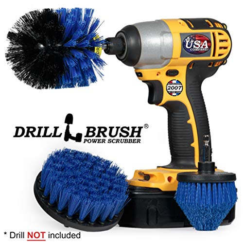 Drill Brush Aquatic Cleaning Brush Set - Fish Tank Accessories - Boat Accessories - Aquarium Scrubbing Kit - Swimming Pool Brushes - Pool Cleaning Household Set - Fish Tank Cleaner - Cleans Boat Seats - color: Blue