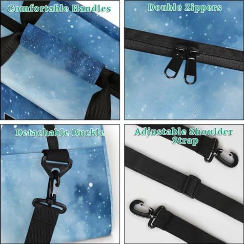 Custom Sport Bag for Boys, Taekwondo Silhouette Blue Starry Night | Personalized Named Practice Travel Overnight Training Bag - color: Color 4