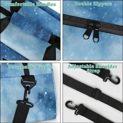 Custom Sport Bag for Boys, Taekwondo Silhouette Blue Starry Night | Personalized Named Practice Travel Overnight Training Bag - color: Color 4