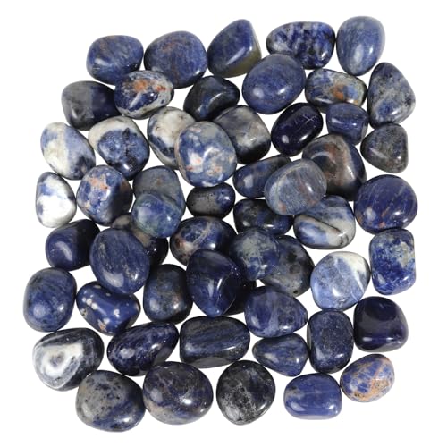 Sportmusies 1lb Natural Polished Crystals for Home Decoration, Sodalite | Crystals for Reiki Healing Chakra Balancing, Minerial Stone Specimen, Rocks for Zen Garden Vase Filler Jewelry Making Crafts - color: Blue