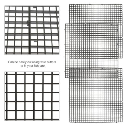 Ciieeo Aquarium Fish Tank Grid Divider with 18pcs Black Plastic Filter Boards 30x30cm Removable Partition Nets and 10 Suction Cups for Bottom Tank Isolation and Breeding Separation