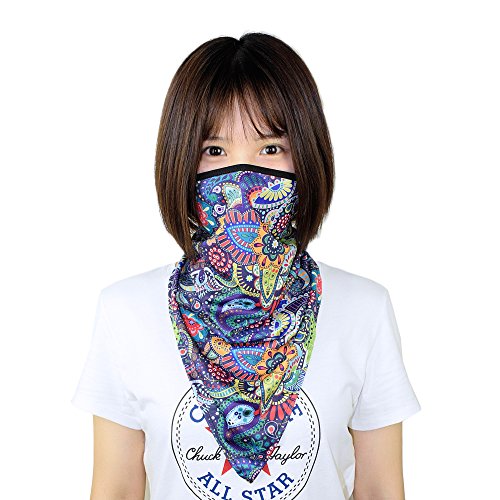Women UPF 50+ Face Mask Sun Protection Fashion Colorful Neck Gaiter Scarf - color: Fcm-03