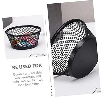 2Pcs Paper Clip Mesh Dispenser Multi-functional Organizer for Office Desk Adjustable Storage Container Lid Suitable for Home and School Use