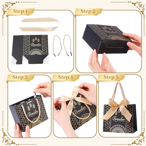 Marspark 30 Pcs Eid Mubarak Decorations for Eid al-Adha, Islamic Party Supplies Set, Muslim Festival Home Decor, Reusable Gift Bags for Family, Table & Indoor Celebration Decoration Kit - style: Eid Mubarak