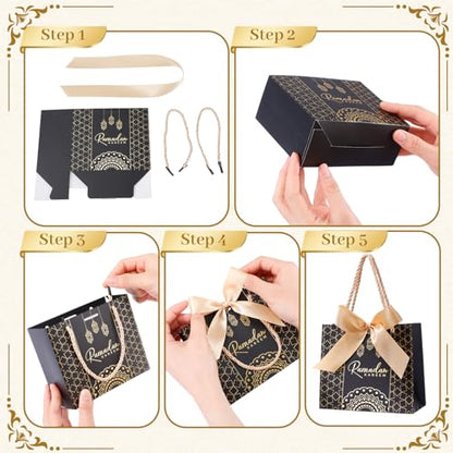 Marspark 30 Pcs Eid Mubarak Decorations for Eid al-Adha, Islamic Party Supplies Set, Muslim Festival Home Decor, Reusable Gift Bags for Family, Table & Indoor Celebration Decoration Kit - style: Eid Mubarak