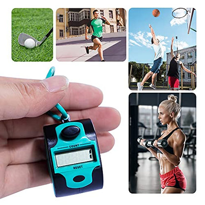 TESEAS Handy Counter Click Manual Digital clicker Stitch Tally Counters Finger Mechanical Palm Handheld Pitch 5-Digit Electronic Display Click Counter Number Count for Row, People, Golf Lap - style: handy tally counter