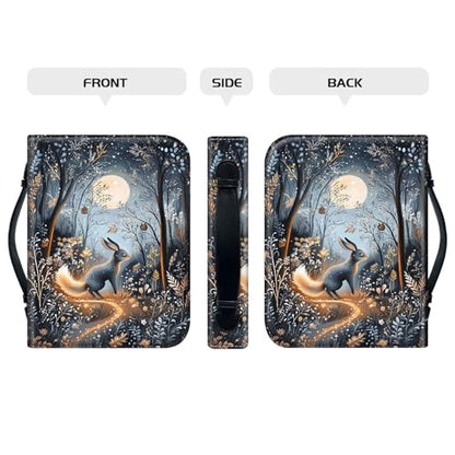 PU Leather Bible Cover with Handle & Pockets, Large Capacity Bible Case, Water-Resistant Scripture Organizer Bag with Bonus Card Holder, Christian Gift for Women & Men, Hare - color: Hare