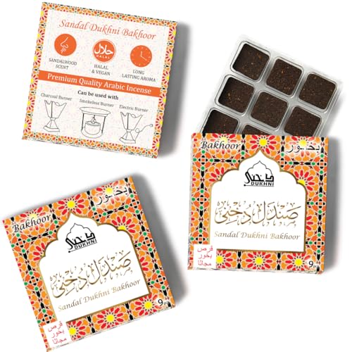 Sandal Bakhoor by Dukhni | 3x9 pc | Pure Sandal Bakhour | Arabic Incense
