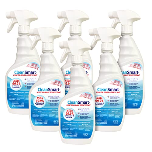 CleanSmart Hospital Disinfectant, Kills 99.9% of Viruses and Bacteria, Hypochlorous Acid Technology, EPA Registered, 23 oz, (Pack of 6) (HOCL) - size: 23 Fl Oz (Pack of 6)