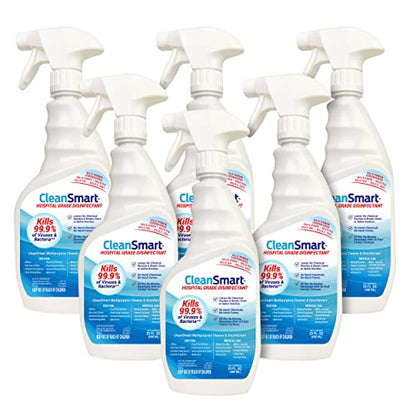 CleanSmart Hospital Disinfectant, Kills 99.9% of Viruses and Bacteria, Hypochlorous Acid Technology, EPA Registered, 23 oz, (Pack of 6) (HOCL) - size: 23 Fl Oz (Pack of 6)