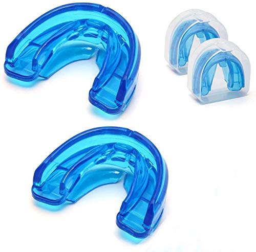Coolrunner Double Braces Mouth Guard, Sports Athletic Mouth Guards Youth Mouthguard for Upper and Lower Teeth Protection Required for Youth, Teenager and Adults (Blue) (Blue)