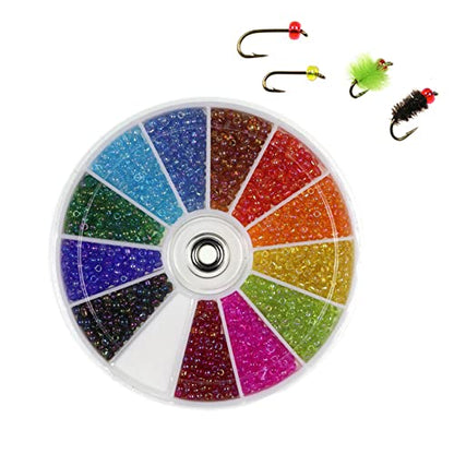 Greatfishing 1000pc Mixed Colors Fly Hook Beads Fly Hook Head Binding Material Color Reflective Head Beads Fly Tying Materials