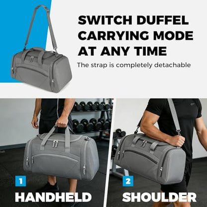 Uarition Mens Gym Bag, 55L Large Sports Duffle Bags, Workout Bags Lightweight, Dark Grey - color: Dark Grey