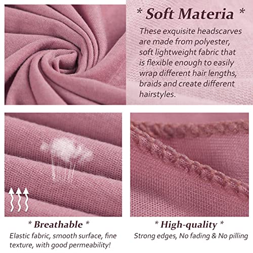 XTREND 1 Pieces Stretch Head Wrap Jersey Fashion Headband Knit Turban African for Women Extra Soft Long Bohemian Breathable Turbans Tie (Pink) - color: ZF Pink