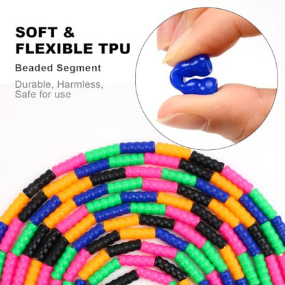 Coolrunner 16 FT Long Jump Rope(1 PACK), Double Dutch Jump Ropes, Soft Beaded Skipping for Kids Adults, Plastic Segmented Long Enough for 4-5 Jumpers - color: Black