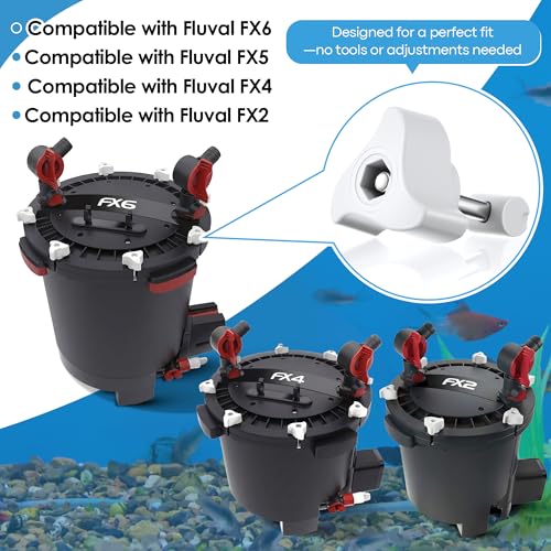 12 Pack Replacement Parts Compatible with Fluval Canister Filters, Lid Fastener Compatible with Fluval FX6 FX5 FX2 FX4, Secure Fit and Long Lasting