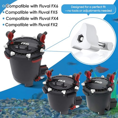 12 Pack Replacement Parts Compatible with Fluval Canister Filters, Lid Fastener Compatible with Fluval FX6 FX5 FX2 FX4, Secure Fit and Long Lasting