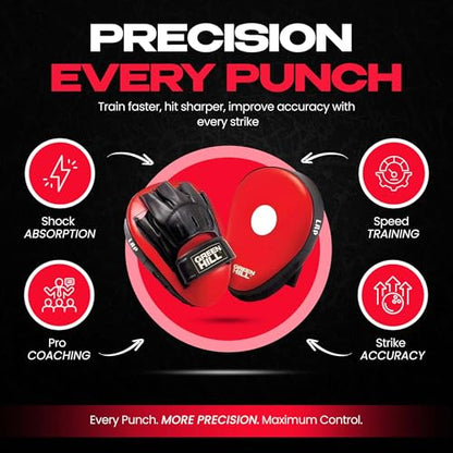 Green Hill Focus Mitts Boxing Pads - color: 5039 RED/BLACK
