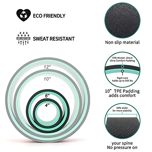 Yoga Wheel Set of 2, Upgraded 10MM Back Wheels for Pain Relief & Stretching | Strongest Thick Back Roller for Deep Tissue Massage, Improving Yoga Poses Backbend - style: Set of 2