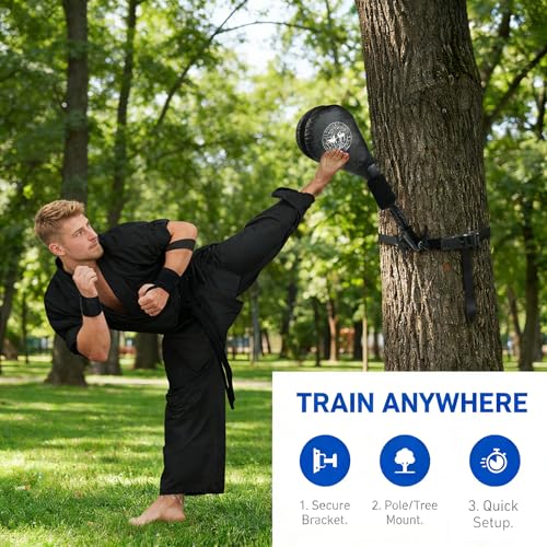 Taekwondo Kick Pads, Kicking Boxing Hands-Free Kicking Pads for Martial Arts with Mounting Bracket for Karate, Kickboxing & Martial Arts Training for Adults and Teens - style: 2 Kick Pad