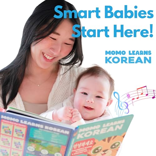 신제품! 어린이를 위한 한국어 배우기, Momo Learns Korean Vol. 1, 어린이, 아기 및 유아를 위한 이중 언어 한국어 아기 책, 1-3, 어린이 보드 북, 한글, 첫 단어 및 노래, 미취학 아동을 위한 언어 장난감 0-3세