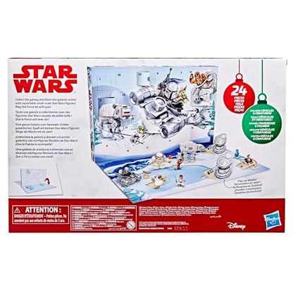 STAR WARS Advent Calendar, 24 Pieces Including Micro Figures & Vehicles, Countdown Calendar, Surprise Toys for Boys & Girls Ages 4+ (Amazon Exclusive)