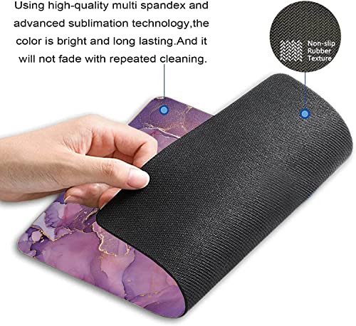 Purple Marble Gold Pattern Elegant Texture Mouse Pad for Office Computers&Laptop with Designs Printed, Non-Slip Rubber Base Mousepad Gaming Mouse Pads,9.5x7.9x0.12 Inch - color: TSP92