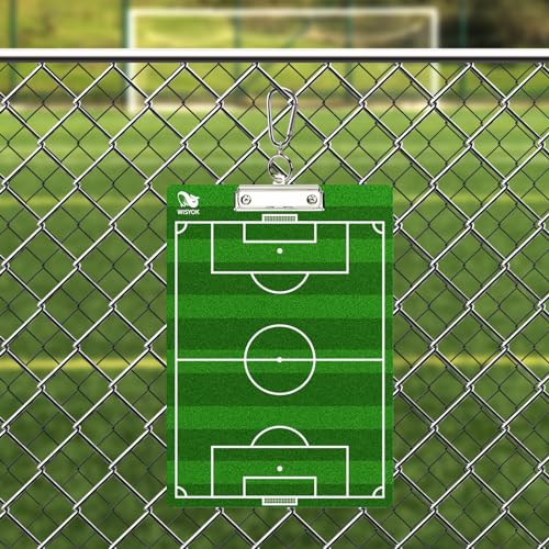 WISYOK Double-Sided Soccer Coaching Clipboard, Premium Dry Erase Tactical Board for Coaches, Ideal Coach Gift - style: Soccer